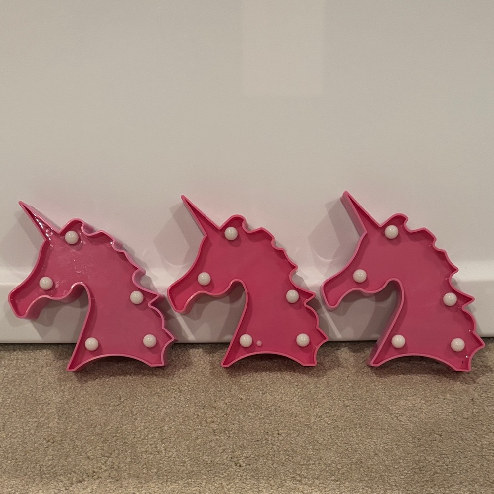 Pink Unicorn LED Wall Light for Kids